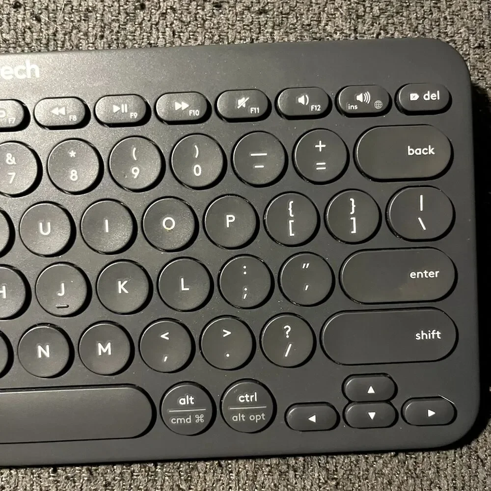 Logitech K380 Pebble Multi‑Device Bluetooth Keyboard Dark Grey Slim Wireless